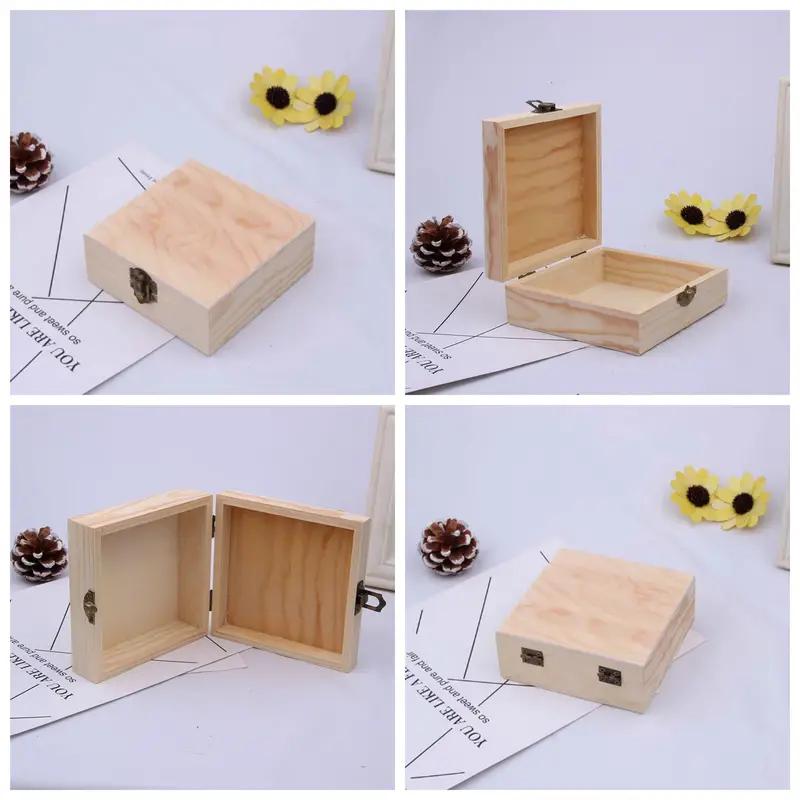 Vintage Wooden Jewelry Storage Box with Lock for Necklaces Earrings