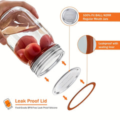 50pcs Airtight Regular Mouth Canning Lids For Mason Jars Reusable Tinplate Lids