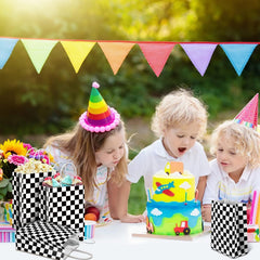 12pcs Checkered Racing Treat Bags Race Car Party Favors Bag