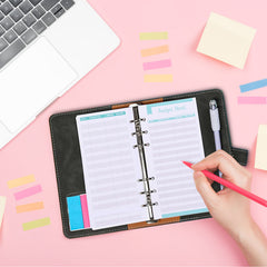 6 Pack Budget Replacement Sheets, A6 Size, 6 Holes, Expense Tracking Cards