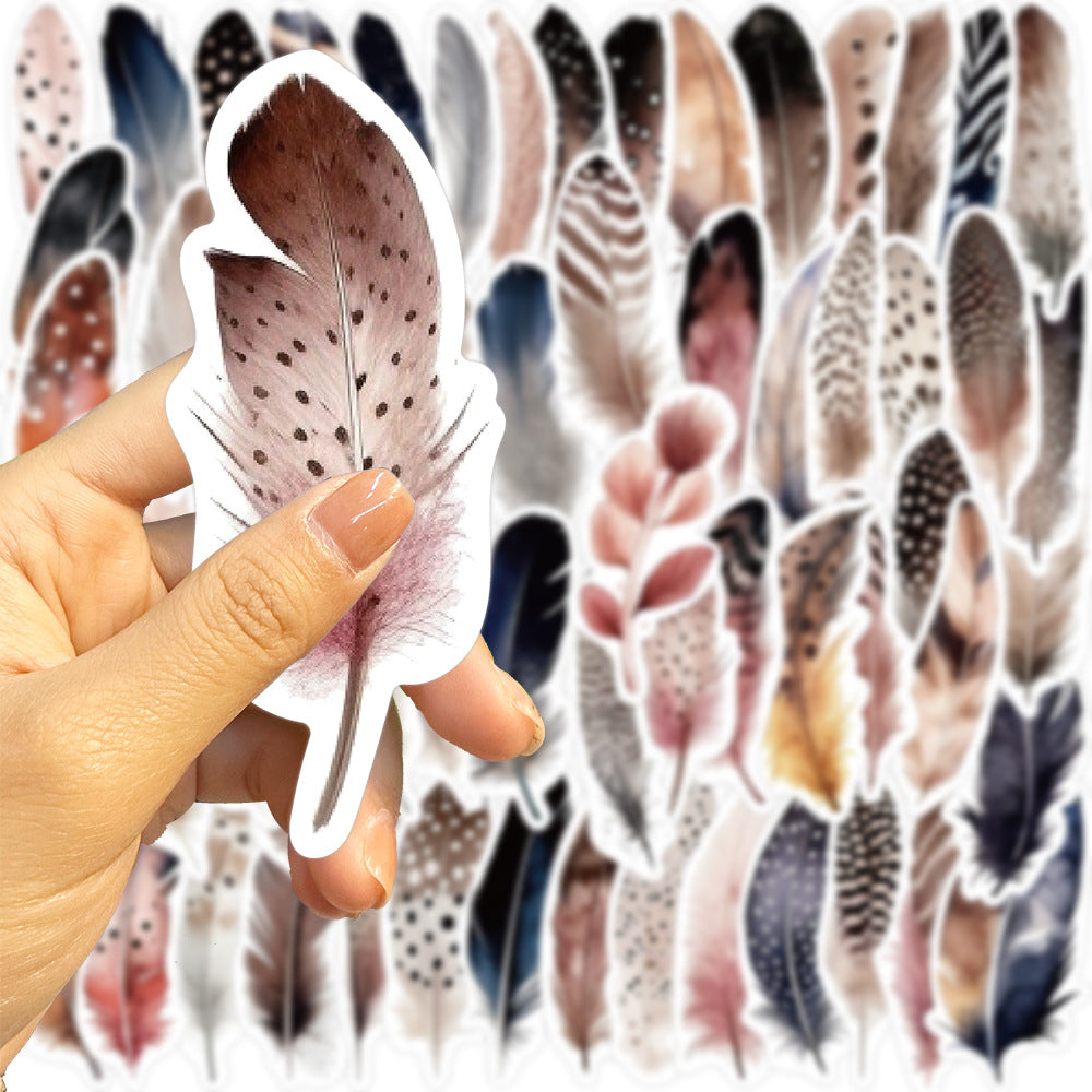 Colorful Feather Sticker Set Scrapbook DIY Journal Arts Project Collages