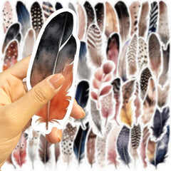 Colorful Feather Sticker Set Scrapbook DIY Journal Arts Project Collages