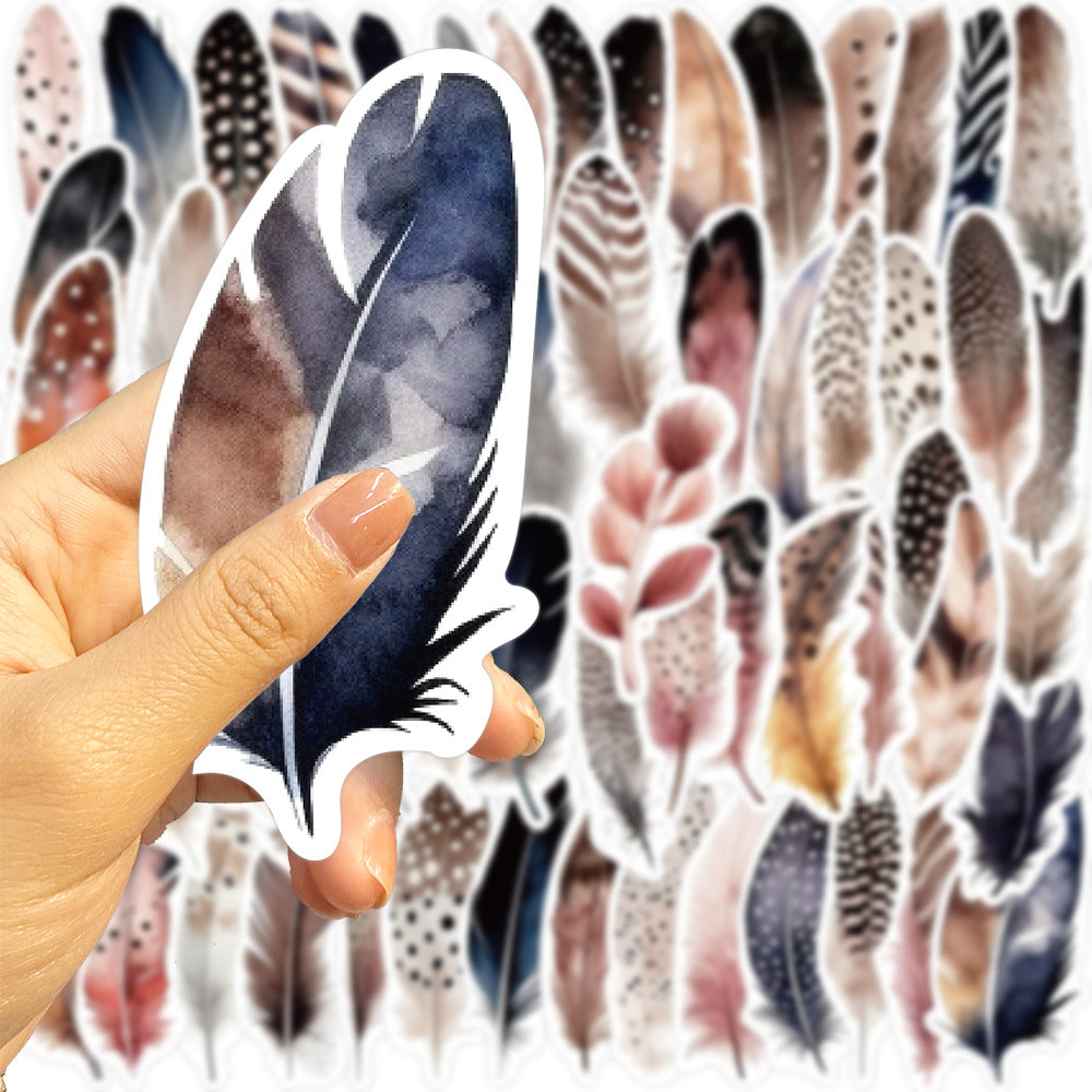 Colorful Feather Sticker Set Scrapbook DIY Journal Arts Project Collages