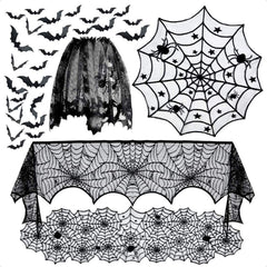 Halloween Decoration Set Fireplace Cloth Table Cloth Spider Decorations