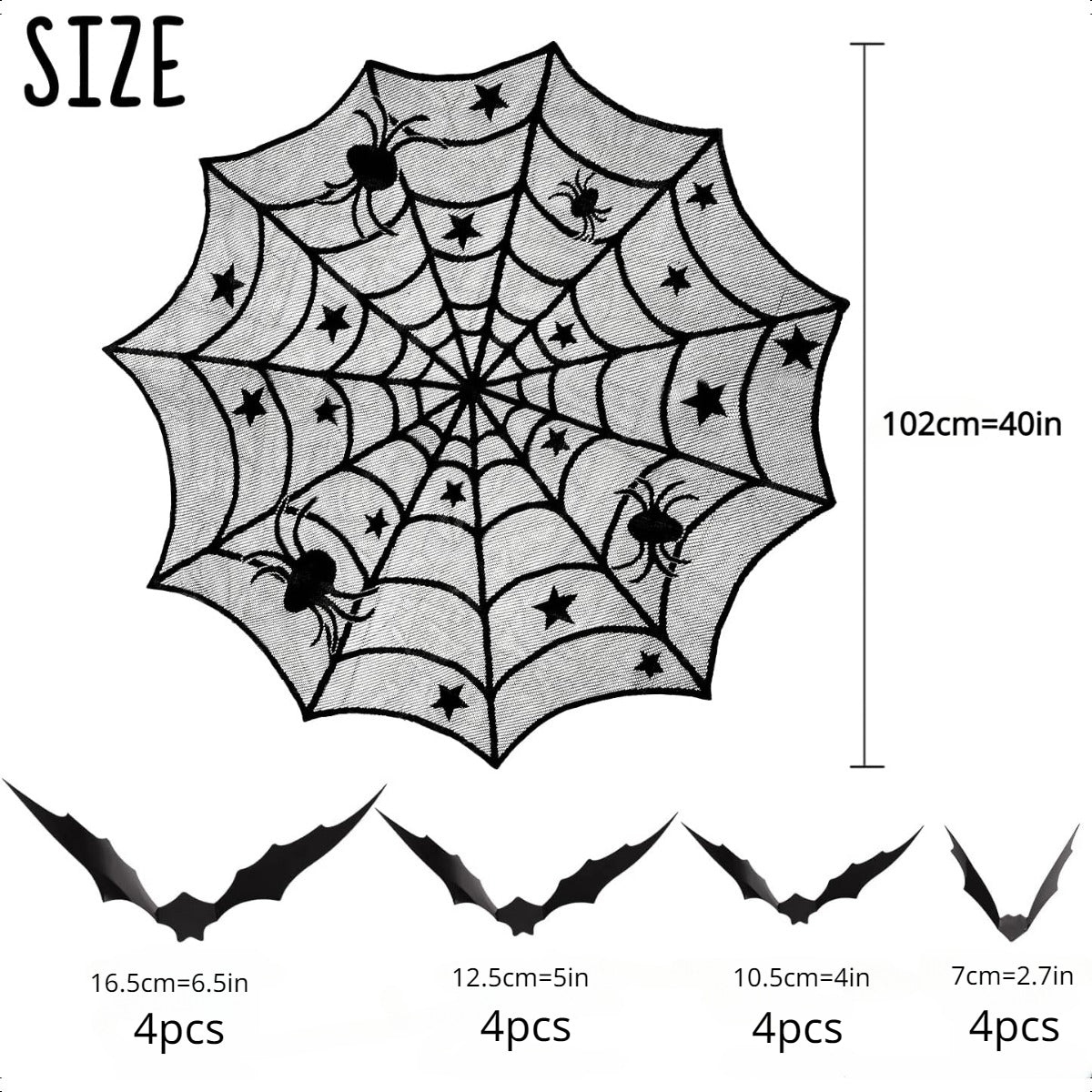 Halloween Decoration Set Fireplace Cloth Table Cloth Spider Decorations
