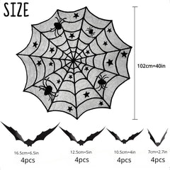 Halloween Decoration Set Fireplace Cloth Table Cloth Spider Decorations