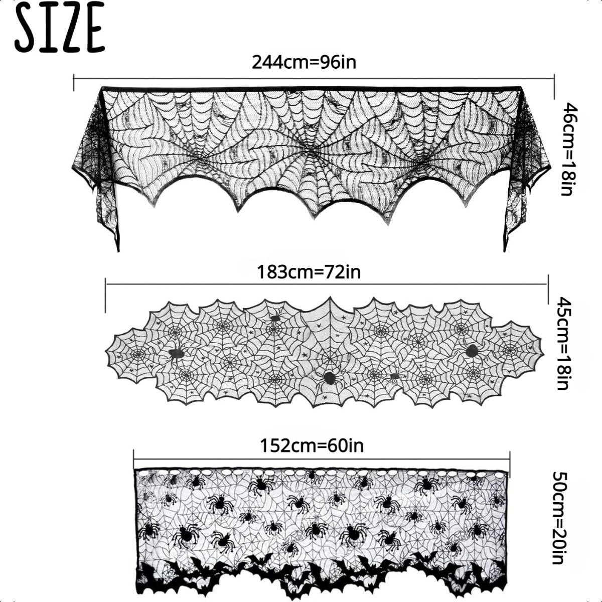 Halloween Decoration Set Fireplace Cloth Table Cloth Spider Decorations