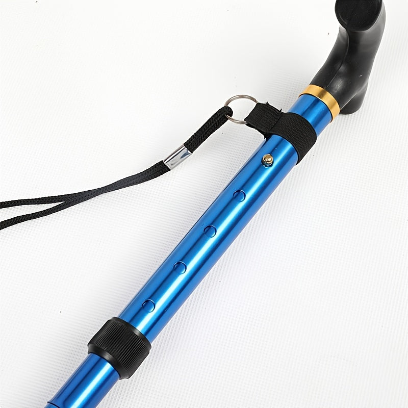 Foldable Lightweight Walking Stick Portable Trekking Pole Adjustable Height