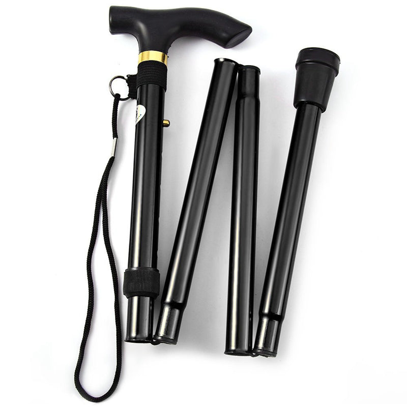 Foldable Lightweight Walking Stick Portable Trekking Pole Adjustable Height