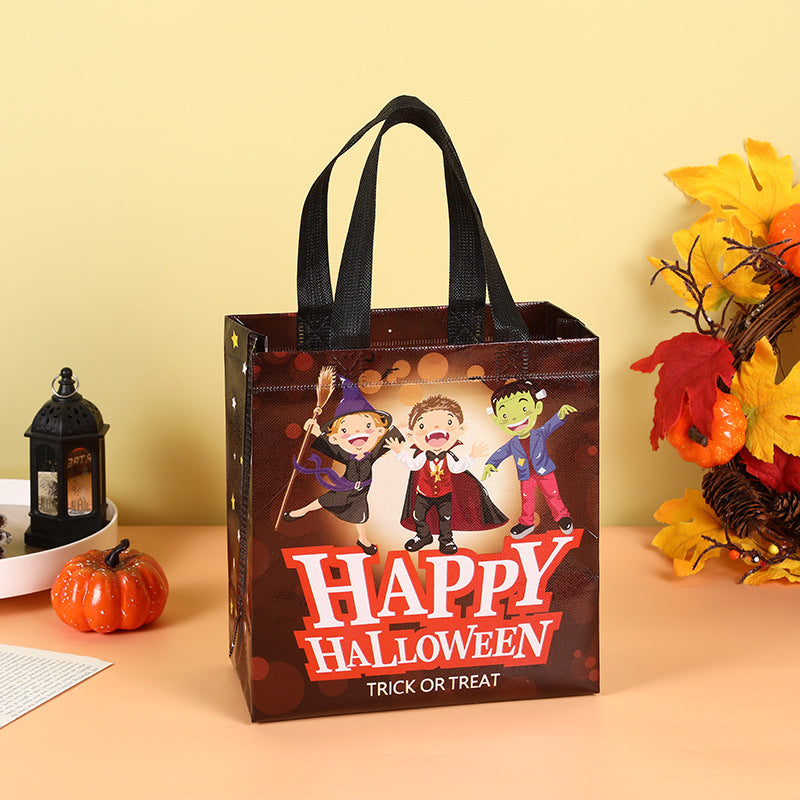 Halloween Non-woven Bag Ghost Pumpkin Foldable Food Gift Shopping Tote