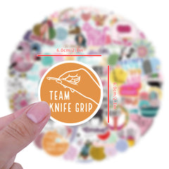 100pcs Crochet Needle Series Waterproof Stickers for Motorcycle Laptop Helmet