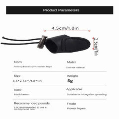 Adjustable Leather Archery Finger Tab Double-Layer Protector