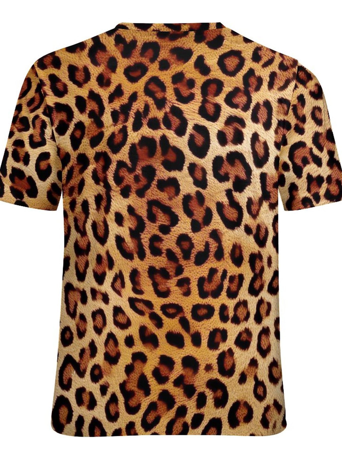 Men's 3D Leopard Print T shirt Casual Stretch Tee