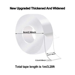 1pc 1.3m Transparent Nano Tape Washable Reusable Double Sided Tape