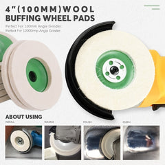 10pcs Mirror Polishing Wheel High Density Fine Wool Pad For Grinding & Buffing