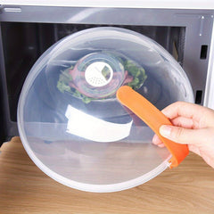 1pc Microwave Food Cover Transparent Splash Proof Food Cover Steam Vent
