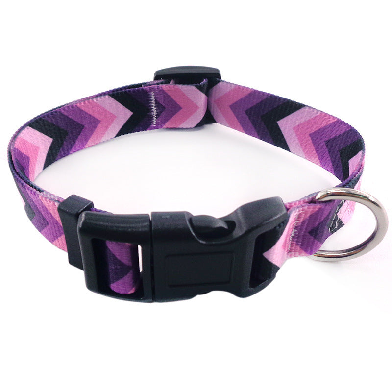 Boho Dog Collar Floral Geometric Pattern with Quick Release Buckle