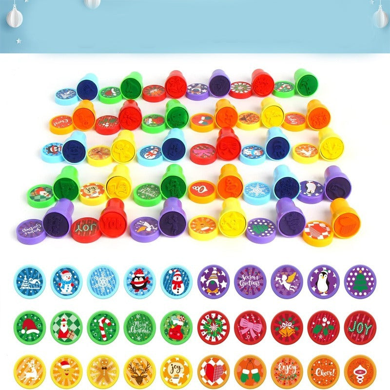 10pcs Christmas Stamps Kids Party Supplies Various Styles Xmas Stamps