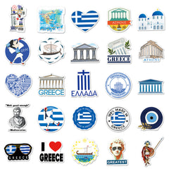50pcs Greek Stickers Outdoor Travel DIY Luggage Waterproof Stickers