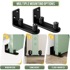2pcs Barn Door Floor Guide Adjustable Roller Sliding Unique Guidance