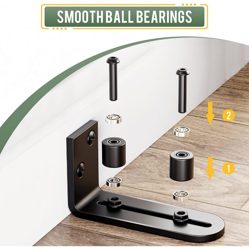 2pcs Barn Door Floor Guide Adjustable Roller Sliding Unique Guidance