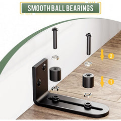 2pcs Barn Door Floor Guide Adjustable Roller Sliding Unique Guidance