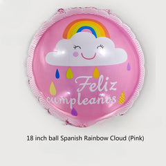 18 inch Spanish Happy Birthday Round Aluminum Foil Balloon