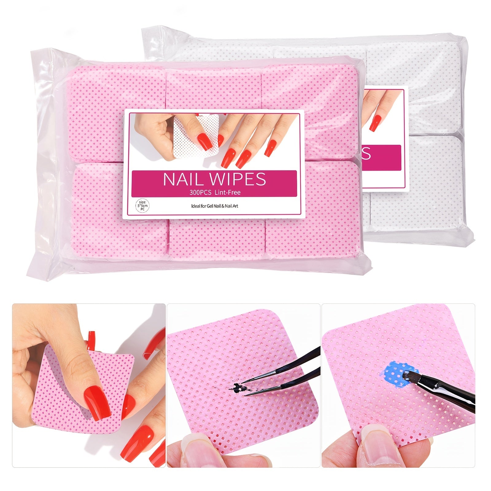 300pcs Non-woven Nail Pads for Quick Nail Polish Removal