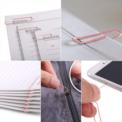 Rose Gold Office Supplies Set - Clips, Pins and Organizer