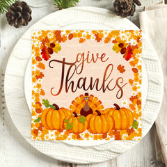 20pcs Thanksgiving Turkey Element Napkin Pumpkin Paper Towel Decorations