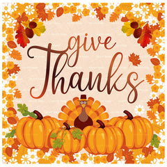 20pcs Thanksgiving Turkey Element Napkin Pumpkin Paper Towel Decorations