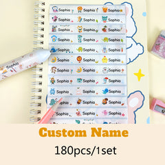 Custom Name Stickers Waterproof School Stationery Labels