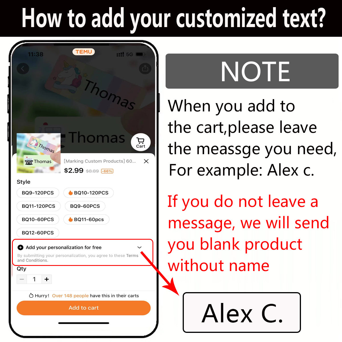 Custom Name Sticker Transparent Waterproof Labels School Stationery