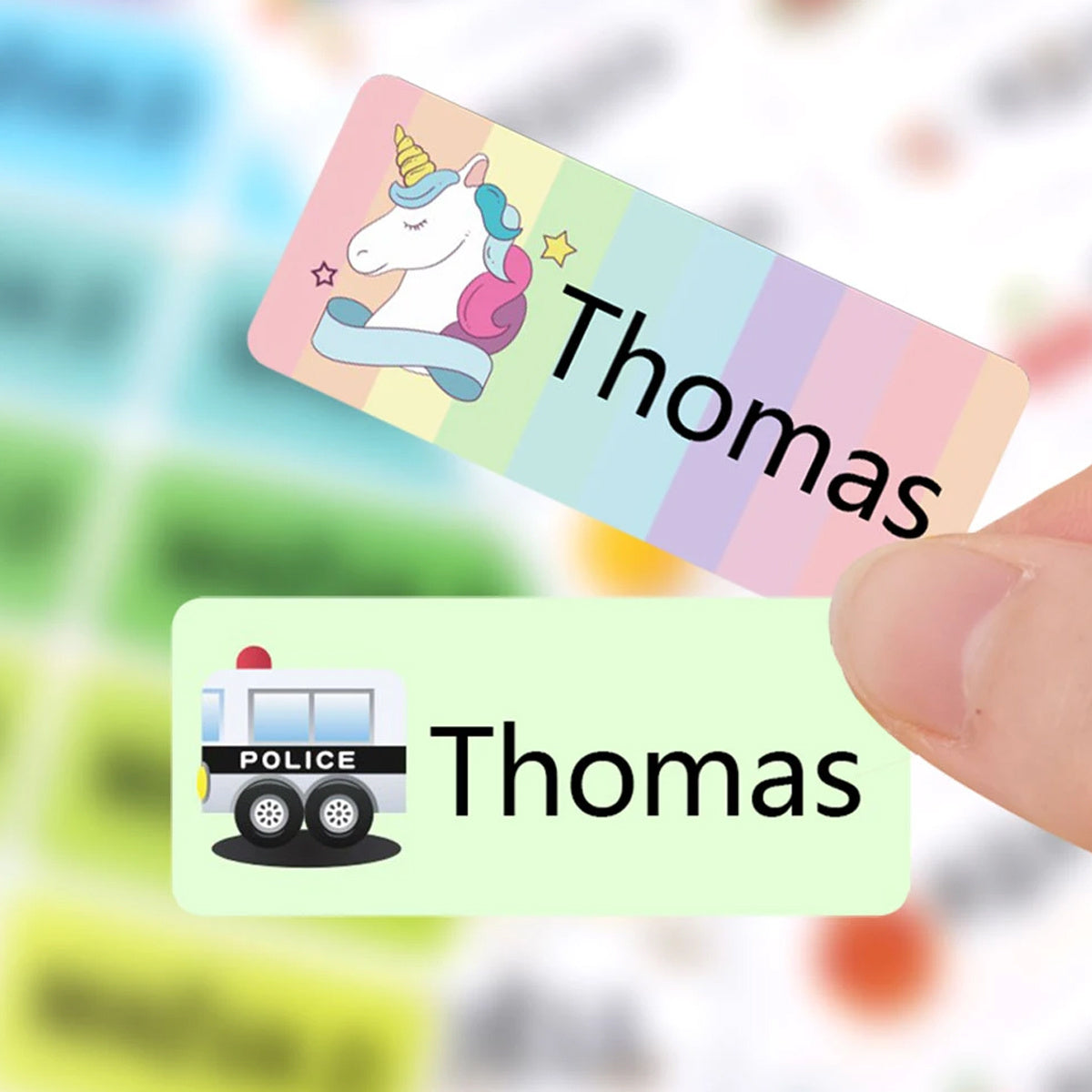Custom Name Sticker Transparent Waterproof Labels School Stationery