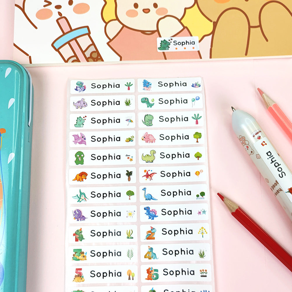 Custom Name Cartoon Stickers Personalized Waterproof Labels