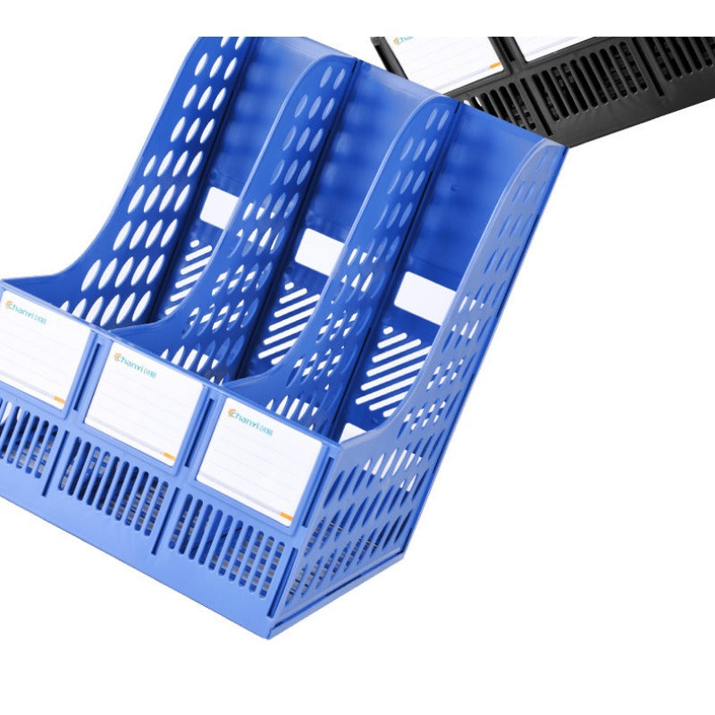 4 Columns Pen Holder Desktop Office Supplies File Rack