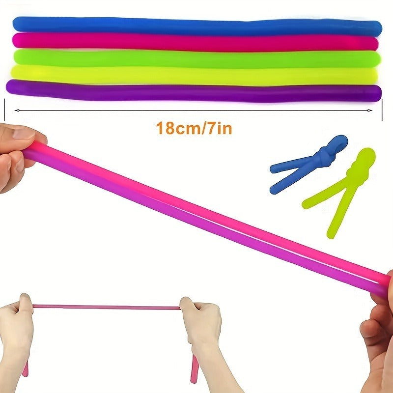 12pcs Stress Relief Fidget Toys for Kids & Adults Soft Glue Elastic Rope