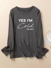  Casual Lounge Top Women's Plus Letter Print Long Sleeve