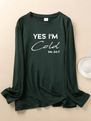  Casual Lounge Top Women's Plus Letter Print Long Sleeve