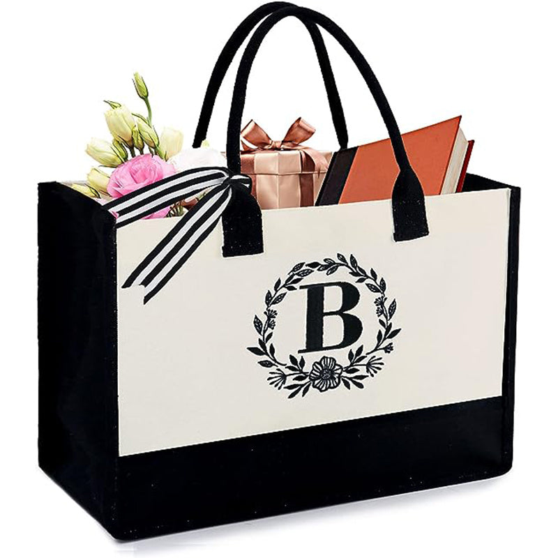 Letter Canvas Bag Large Capacity Handbag Shoulder Tote Women's Casual Bento Bag
