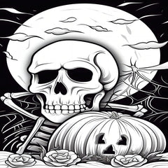 Adult Halloween Coloring Book Pumpkin Witch Haunted House 20 Pages