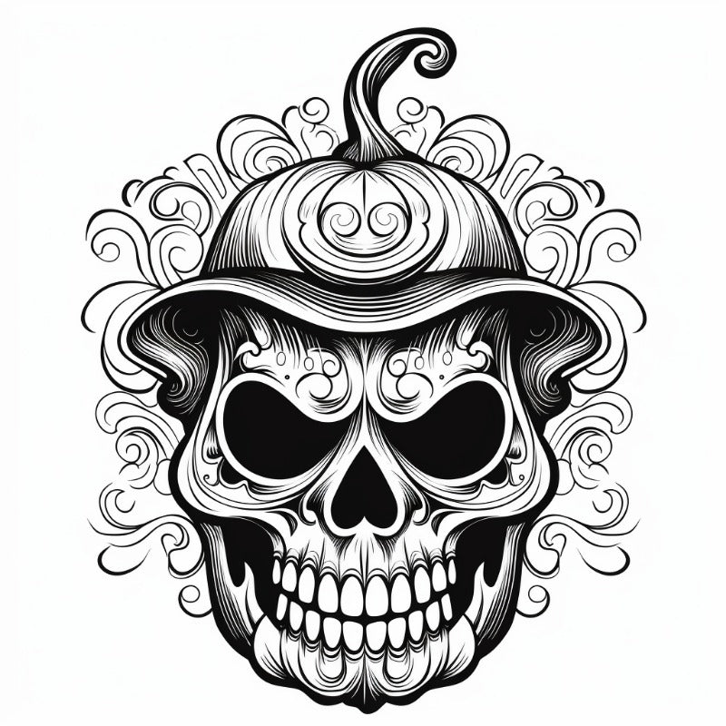 Adult Halloween Coloring Book Pumpkin Witch Haunted House 20 Pages