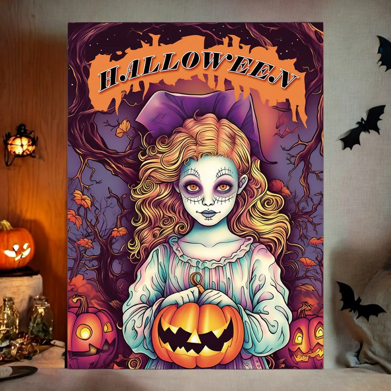 Adult Halloween Coloring Book Pumpkin Witch Haunted House 20 Pages