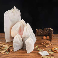 3pcs Cotton Soup Bags Reusable Drawstring Soup Bags Straining Cheesecloth Bags