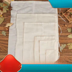 3pcs Cotton Soup Bags Reusable Drawstring Soup Bags Straining Cheesecloth Bags