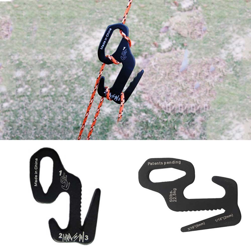 Aluminum Alloy Tent Hook Wind Rope Tightener Camping Accessories