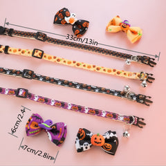 Halloween Pumpkin Ghost Hat Pet Collar Small Cat Dog Safety Buckle Necklace
