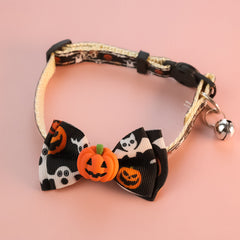 Halloween Pumpkin Ghost Hat Pet Collar Small Cat Dog Safety Buckle Necklace