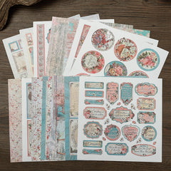 15pcs Paper Retro Pink Christmas Journal For DIY Gift For Women Adults