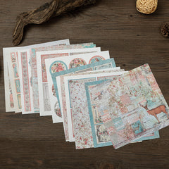 15pcs Paper Retro Pink Christmas Journal For DIY Gift For Women Adults